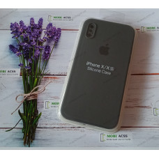 Силіконовий чохол iPhone X з мікрофіброю, матовий, темно-сірого кольору.