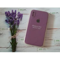 Силіконовий чохол iPhone X з мікрофіброю, матовий, фіолетового кольору.