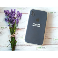 Силіконовий чохол iPhone X з мікрофіброю, матовий, темно-синього кольору.