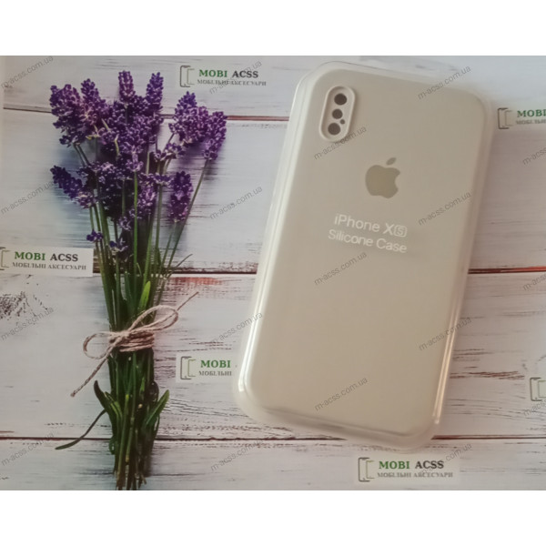 Силіконовий чохол iPhone X з мікрофіброю, матовий, сірого кольору.