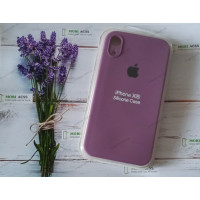 Силіконовий чохол iPhone XR з мікрофіброю, матовий, фіолетового кольору.