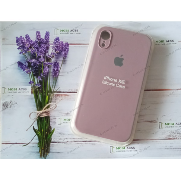 Силіконовий чохол iPhone XR з мікрофіброю, матовий, темно-пудрового кольору.