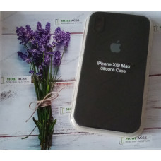 Силіконовий чохол iPhone XS Max з мікрофіброю, матовий, чорного кольору.