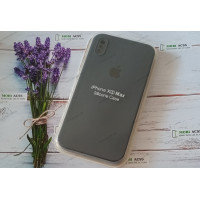 Силіконовий чохол iPhone XS Max з мікрофіброю, матовий, темно синього кольору.