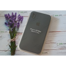 Силіконовий чохол iPhone XS Max з мікрофіброю, матовий, темно синього кольору.