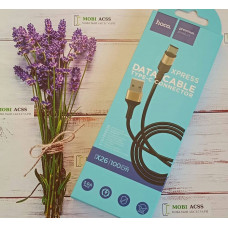 Кабель для зарядки Hoco X26 дата кабель, швидка зарядка, USB та Type-C, 3A, Чорний.