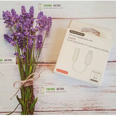 Перехідник, аудіо адаптер Apple lightning - 3.5 mm (JH-002) білий
