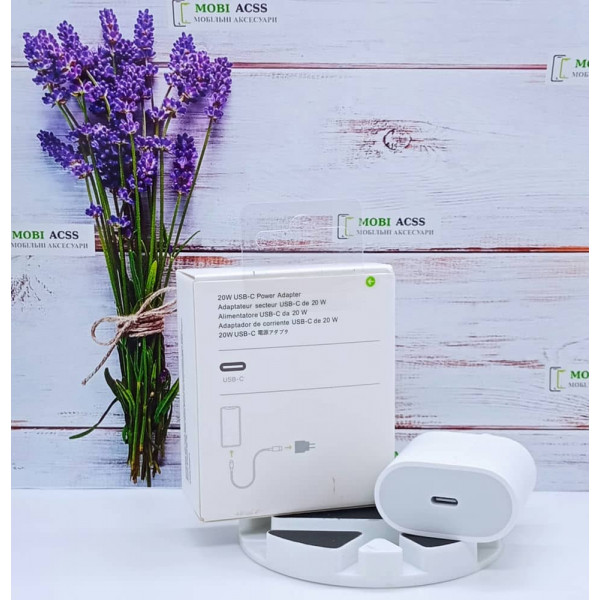 Зарядний пристрій Apple 20W, USB-C to Lightning Original Box