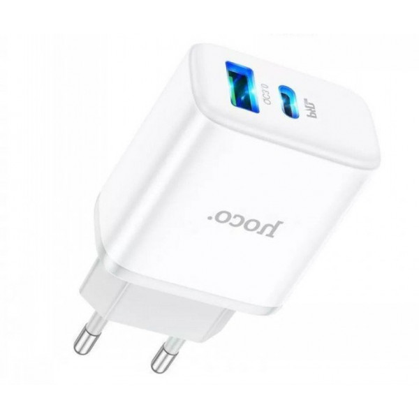 Зарядний пристрій Hoco C105A 20W Type-C та USB зі швидкою зарядкою, Quick Charge 3.0
