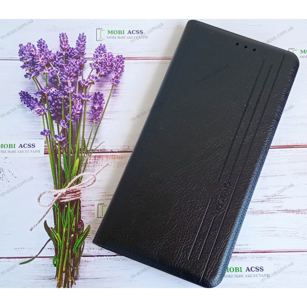 Чохол книга шкіряна для Samsung A04S, з магнітом та підставкою, Mustang, чорного кольору.