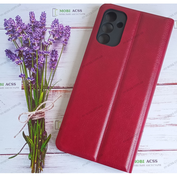 Чохол книга шкіряна для Samsung A04S, з магнітом та підставкою, Mustang, червоного кольору.