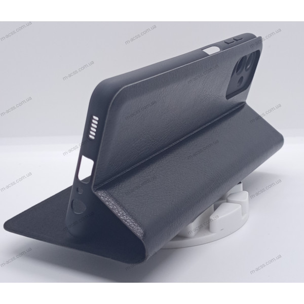 Чохол книга шкіряна для Samsung A04S, з магнітом та підставкою, Mustang, чорного кольору.