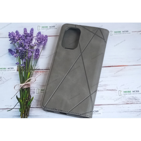 Чохол книга шкіряна для Xiaomi Poco K40, магнітом та підставкою, Business Leather, сірого кольору.