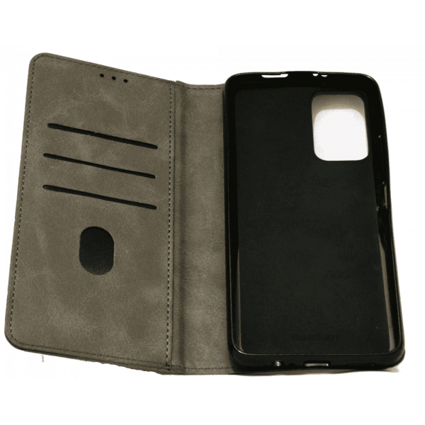 Чохол книга шкіряна для Xiaomi Redmi Note 11 (5G), магнітом та підставкою, Business Leather, сірого кольору.