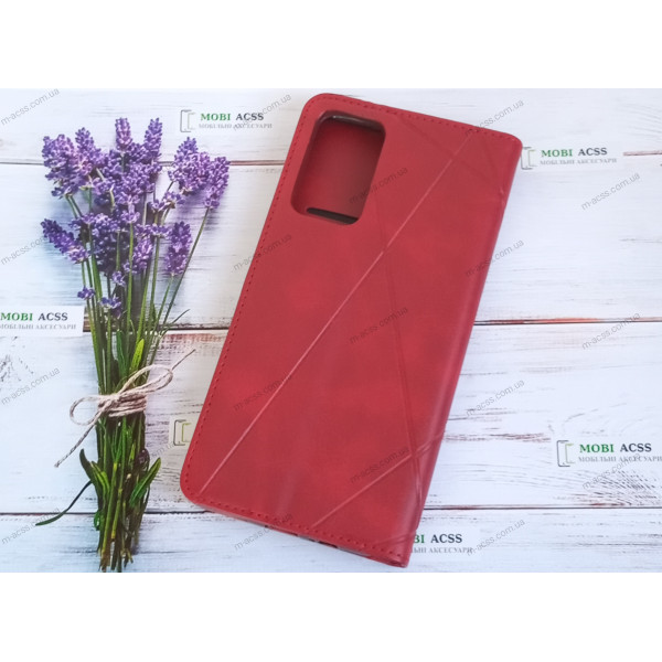 Чохол книга шкіряна для Xiaomi Redmi Note 11 (5G), магнітом та підставкою, Business Leather, червоного кольору.