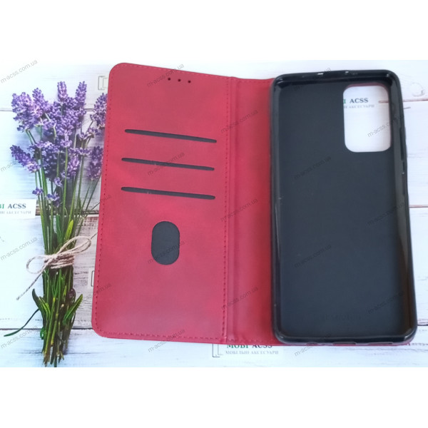 Чохол книга шкіряна для Xiaomi Redmi Note 11 (5G), магнітом та підставкою, Business Leather, червоного кольору.