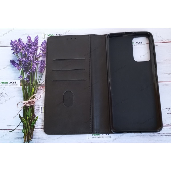 Чохол книга шкіряна для Xiaomi Redmi Note 11 (5G), магнітом та підставкою, Business Leather, чорного кольору.