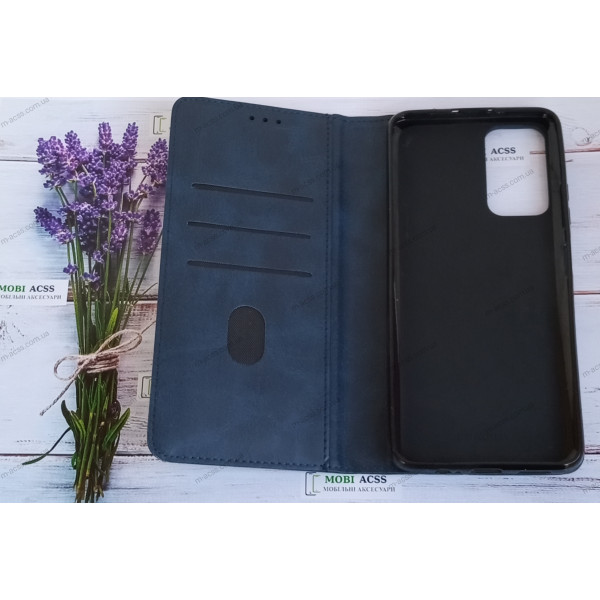Чохол книга шкіряна для Xiaomi Redmi Note 11 (5G), магнітом та підставкою, Business Leather, синього кольору.