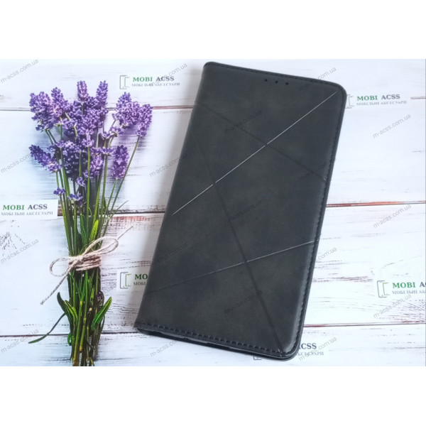 Чохол книга шкіряна для Xiaomi Poco M3 Pro, магнітом та підставкою, Business Leather, чорного кольору.