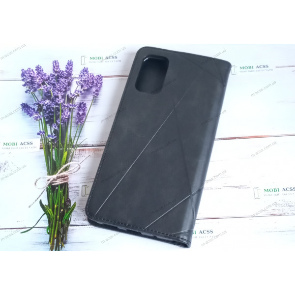 Чохол книга шкіряна для Xiaomi Poco M3 Pro, магнітом та підставкою, Business Leather, чорного кольору.