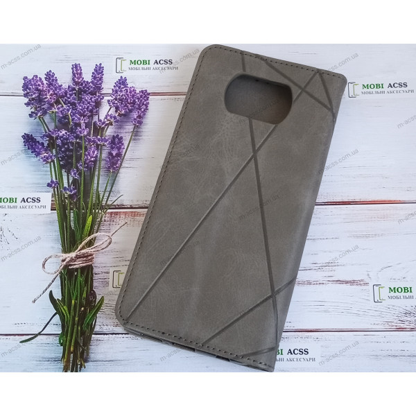 Чохол книга шкіряна для Xiaomi Poco X3 Pro, магнітом та підставкою, Business Leather, сірого кольору.
