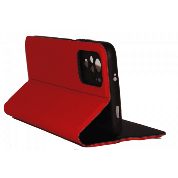 Чохол книга для Xiaomi Redmi Note 10 (4G), штучна шкіра, з магнітом та підставкою, Lux, червоного кольору.