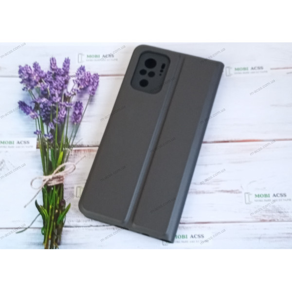 Чохол книга для Xiaomi Redmi Note 10 (4G), штучна шкіра, з магнітом та підставкою, Lux, чорного кольору.