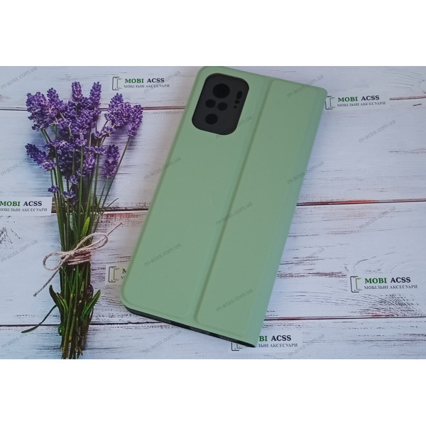 Чохол книга для Xiaomi Redmi Note 10 (4G), штучна шкіра, з магнітом та підставкою, Lux, м'ятного кольору.