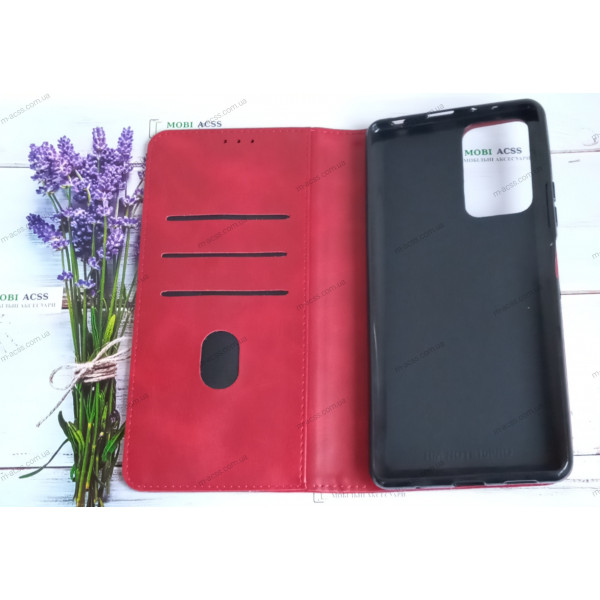 Чохол книга шкіряна для Xiaomi Redmi Not 10 Pro (4G), магнітом та підставкою, Business Leather, червоного кольору.