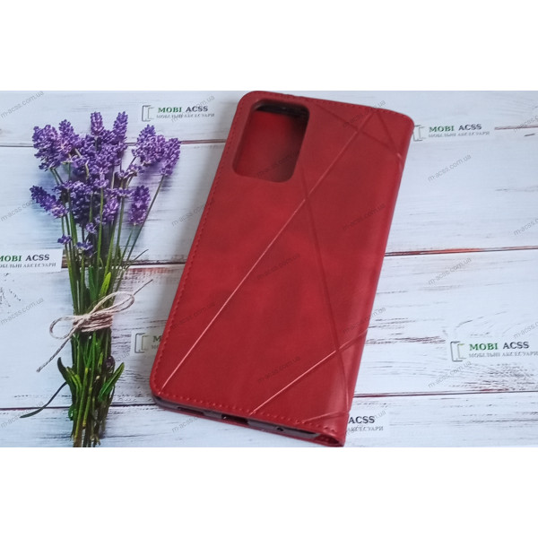 Чохол книга шкіряна для Xiaomi Redmi Not 10 Pro (4G), магнітом та підставкою, Business Leather, червоного кольору.