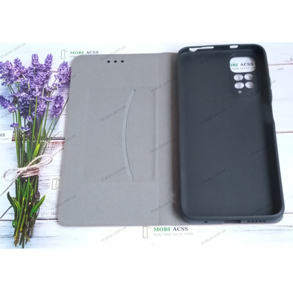 Чохол книга шкіряна для Xiaomi Redmi Note 11, магнітом та підставкою, Mustang, рудого кольору.