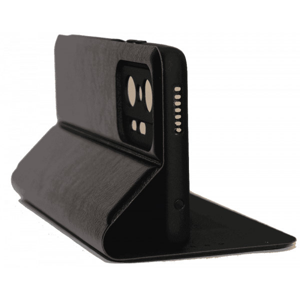 Чохол книга шкіряна для Xiaomi Redmi 11T, магнітом та підставкою, Mustang, чорного кольору.