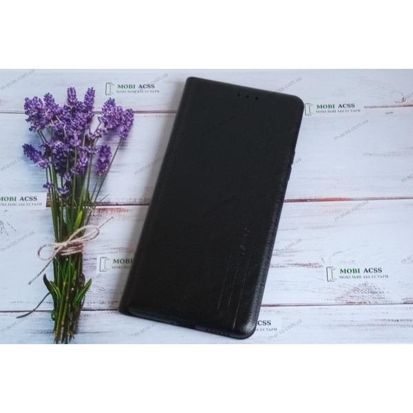 Чохол книга шкіряна для Xiaomi Redmi 11T, магнітом та підставкою, Mustang, чорного кольору.