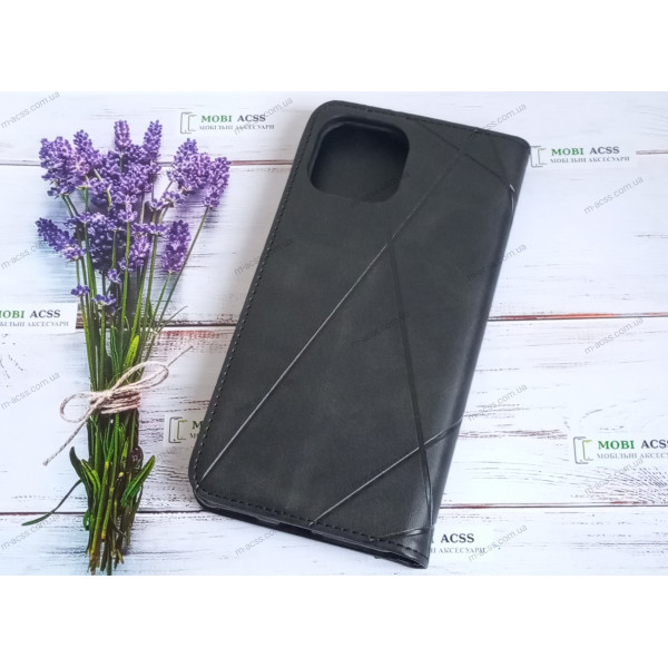 Чохол книга шкіряна для Xiaomi Redmi Mi 11 Lite, магнітом та підставкою, Business Leather, чорного кольору.
