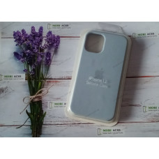 Силіконовий чохол iPhone 12 Mini з мікрофіброю, матовий, блакитного кольору.