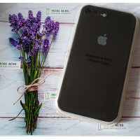Силіконовий чохол iPhone 7 Plus з мікрофіброю, матовий, чорного кольору.