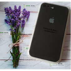 Силіконовий чохол iPhone 7 Plus з мікрофіброю, матовий, чорного кольору.