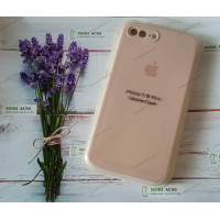 Силіконовий чохол iPhone 7 Plus з мікрофіброю, матовий, пудрового кольору.