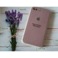 Силіконовий чохол iPhone 7 Plus з мікрофіброю, матовий, темно-пудрового кольору.