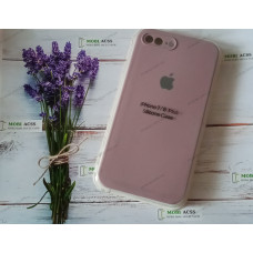 Силіконовий чохол iPhone 7 Plus з мікрофіброю, матовий, темно-пудрового кольору.
