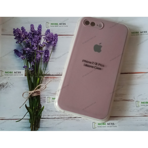 Силіконовий чохол iPhone 7 Plus з мікрофіброю, матовий, темно-пудрового кольору.