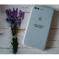 Силіконовий чохол iPhone 8 Plus з мікрофіброю, матовий, блакитного кольору.