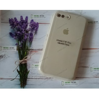 Силіконовий чохол iPhone 8 Plus з мікрофіброю, матовий, молочного кольору.