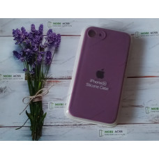 Силіконовий чохол iPhone 7 з мікрофіброю, матовий, фіолетового кольору.