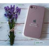Силіконовий чохол iPhone 8 з мікрофіброю, матовий, темно-пудрового кольору.