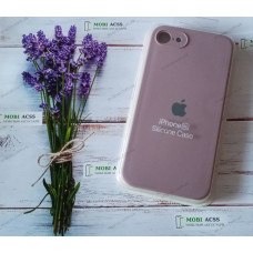 Силіконовий чохол iPhone 7 з мікрофіброю, матовий, темно-пудрового кольору.