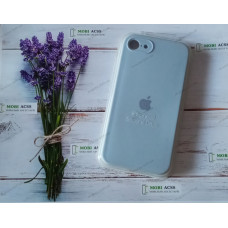 Силіконовий чохол iPhone 7 з мікрофіброю, матовий, світло-бірюзового кольору.