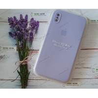 Силіконовий чохол iPhone XS Max з мікрофіброю, матовий, бузкового кольору.