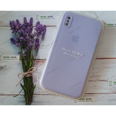 Силіконовий чохол iPhone XS Max з мікрофіброю, матовий, бузкового кольору.