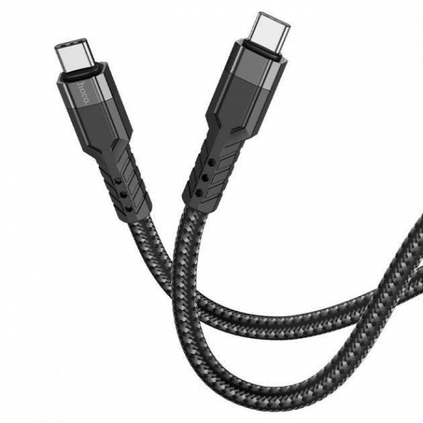 Кабель для зарядки Hoco U110 дата кабель, швидка зарядка, Type-C та Type-C, 60W, Чорний